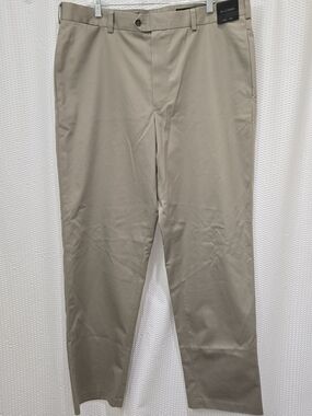 Men's Straight Fit Chinos in Khaki by John Nordstrom Supima Cotton 38x34